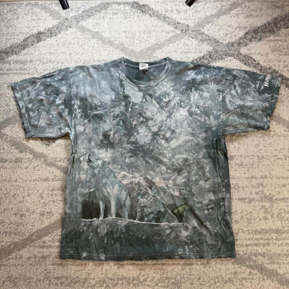 Grey tie dye wolves shirt Brandon MO Size XL (small bleach spot)